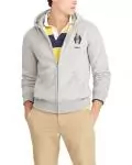 polo ralph lauren full zip hoodie bear gray